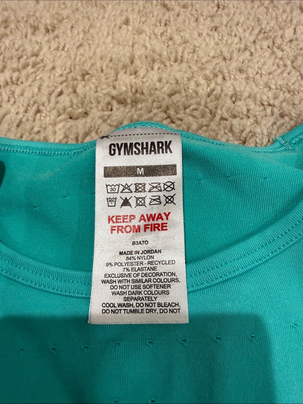 Gymshark Black Crop Top with Red & Teal Bike Shorts Set - Picture 3 of 5